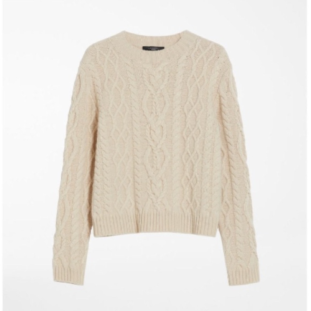 Weekend MaxMara Accordo Cable Knit Cream Sweater - Picture 5 of 7